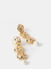 Mint Velvet Gold Tone Disc Earrings - Image 2 of 3