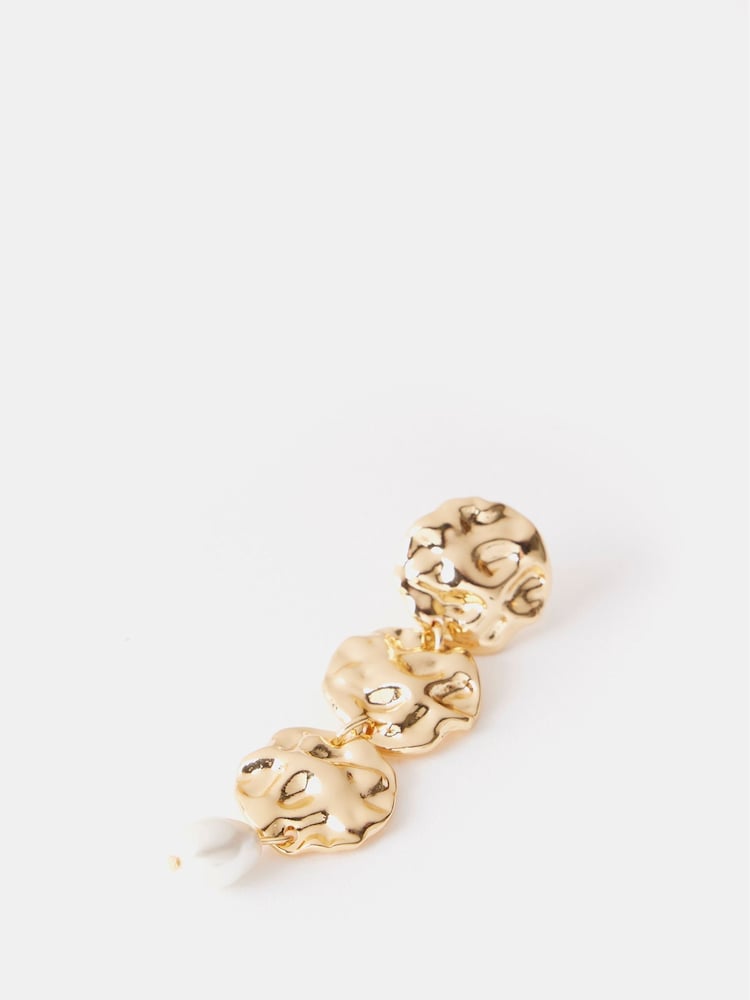 Mint Velvet Gold Tone Disc Earrings - Image 3 of 3