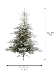 Everlands Green/White Pre Lit Micro LED Grandis Fir Snowy Christmas 7ft Tree - Image 4 of 6