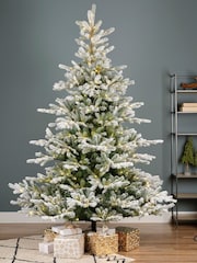 Everlands Green/White Pre Lit Micro LED Grandis Fir Snowy Christmas 8ft Tree - Image 1 of 6