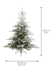 Everlands Green/White Pre Lit Micro LED Grandis Fir Snowy Christmas 8ft Tree - Image 4 of 6