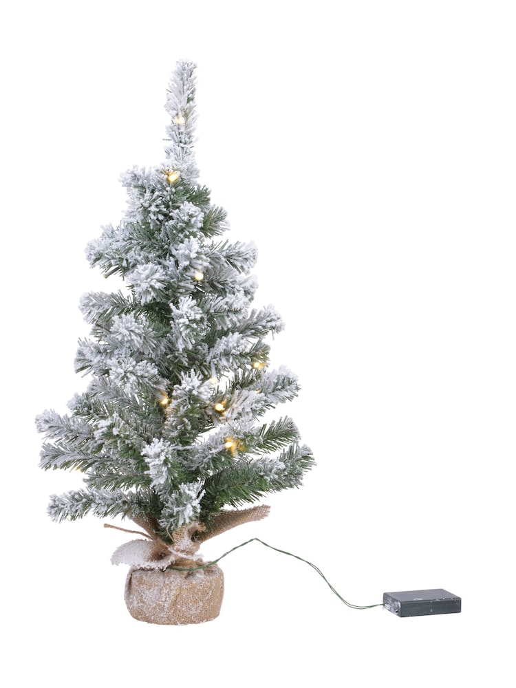 Everlands Green 3ft Pre Lit LED Imperial Pine Snowy Mini Christmas Tree - Image 2 of 2
