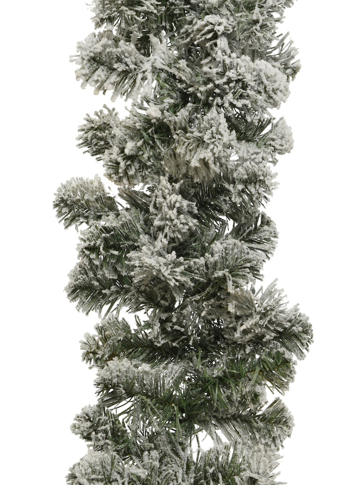 Everlands Green Imperial Pre Lit LED Snowy Indoor Christmas Garland - Image 3 of 3