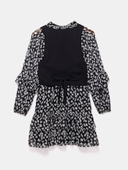 Mint Velvet Black Floral Waistcoat Mini Dress - Image 4 of 4