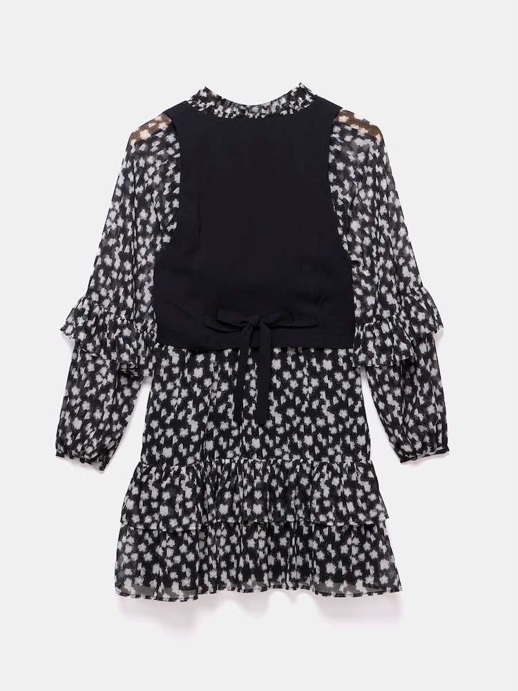 Mint Velvet Black Floral Waistcoat Mini Dress - Image 4 of 4