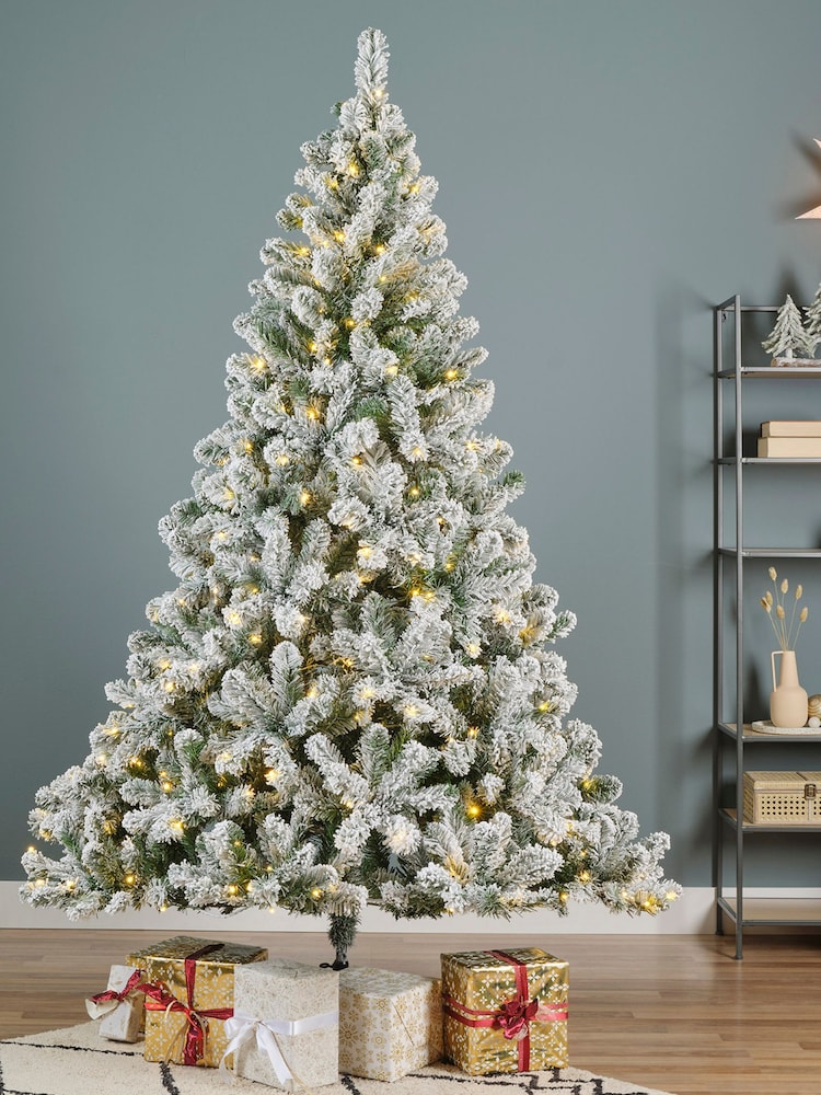 Everlands Green/White 6ft Pre Lit LED Imperial Pine Snowy Christmas 6ft Tree - Image 1 of 6