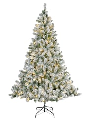 Everlands Green/White 6ft Pre Lit LED Imperial Pine Snowy Christmas 6ft Tree - Image 3 of 6