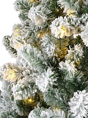Everlands Green/White 6ft Pre Lit LED Imperial Pine Snowy Christmas 6ft Tree - Image 5 of 6
