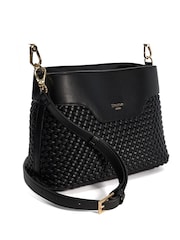 Dune London Black Dinidelphie Medium Woven Grab Bag - Image 1 of 6