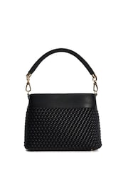 Dune London Black Dinidelphie Medium Woven Grab Bag - Image 3 of 6