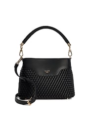 Dune London Black Dinidelphie Medium Woven Grab Bag - Image 5 of 6