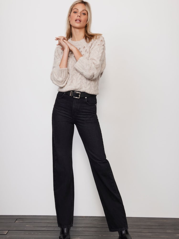 Mint Velvet Black Twisted Wide Jeans - Image 2 of 4 Mint Velvet Black Twisted Wide Jeans - Image 2 of 4