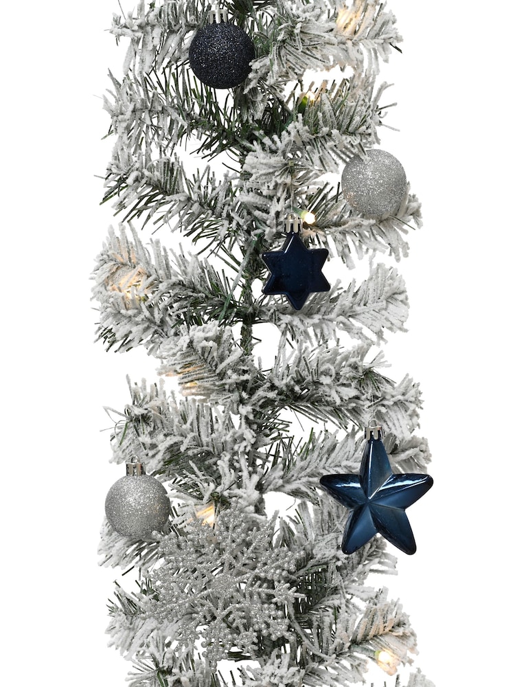 Everlands Green Imperial 180cm Pre Lit LED Decorated Christmas Garland - Image 2 of 2