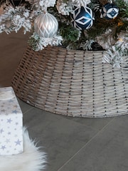 Decoris Brown Collapsible Wicker Christmas Tree Skirt - Image 1 of 4
