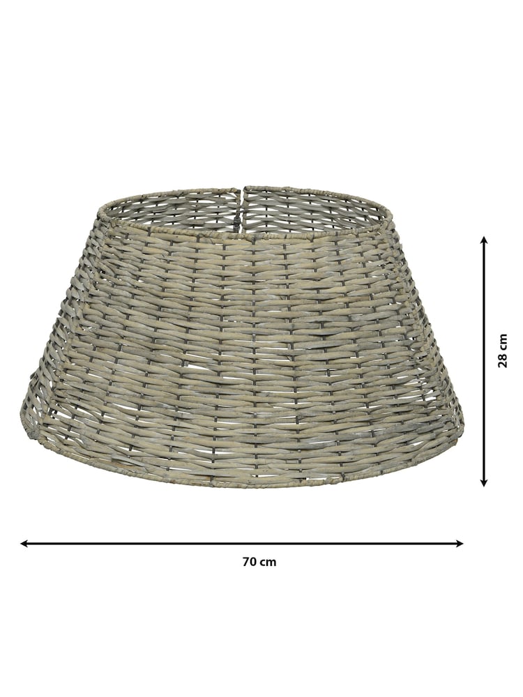 Decoris Brown Collapsible Wicker Christmas Tree Skirt - Image 4 of 4