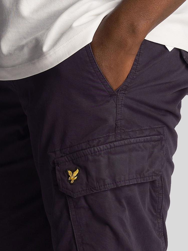 Lyle & Scott Purple 100% Cotton Wembley Cargo Shorts - Image 4 of 4 Lyle & Scott Purple 100% Cotton Wembley Cargo Shorts - Image 4 of 4