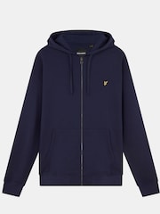 Lyle & Scott Blue 100% Cotton Zip-Up Hoodie - Image 5 of 5