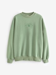 Skinnydip Oversized Green Mind Your Own Vibe Sweatshirt - Image 5 of 5