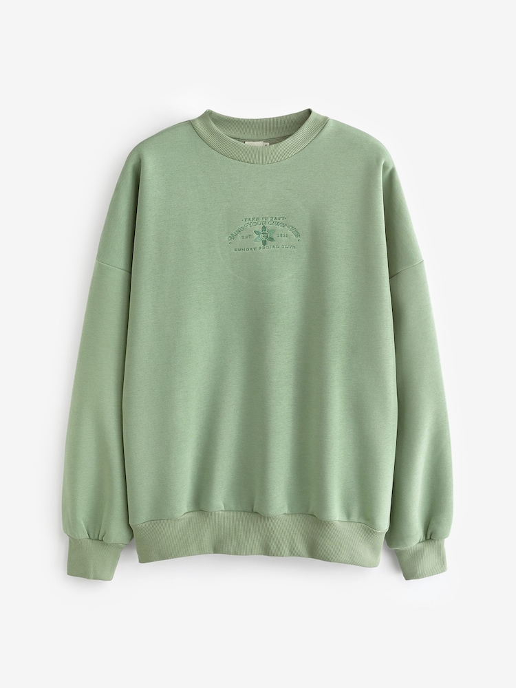 Skinnydip Oversized Green Mind Your Own Vibe Sweatshirt - Image 5 of 5 Skinnydip Oversized Green Mind Your Own Vibe Sweatshirt - Image 5 of 5