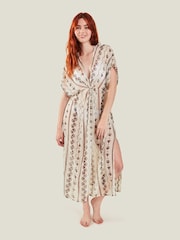 Accessorize Cream Metallic Fan Kaftan - Image 1 of 4