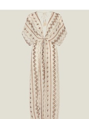 Accessorize Cream Metallic Fan Kaftan - Image 3 of 4