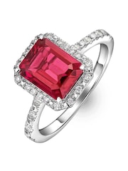The Diamond Store Ruby Astra 2ct Lab Diamond Halo Ring - Image 1 of 7