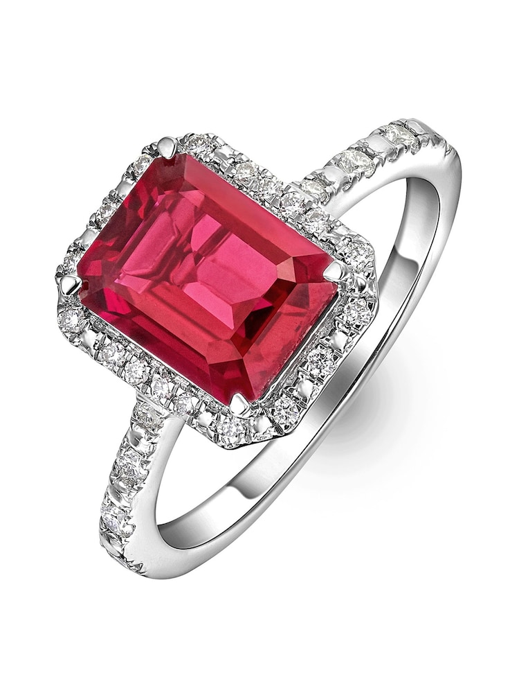 The Diamond Store Ruby Astra 2ct Lab Diamond Halo Ring - Image 1 of 7