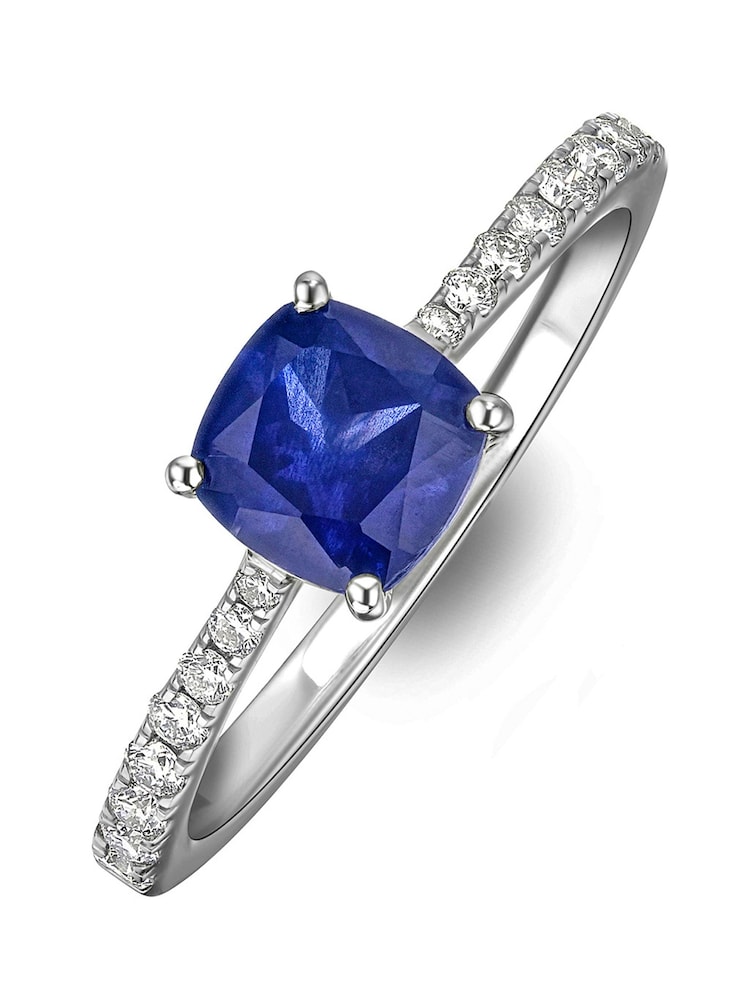 The Diamond Store Saphire Astra 2ct Lab Diamond Cushion Cut Ring - Image 1 of 5