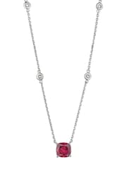 The Diamond Store Red Astra 2.00ct Lab Ruby And Diamond Solitaire Necklace - Image 1 of 6