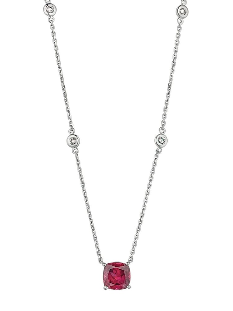 The Diamond Store Red Astra 2.00ct Lab Ruby And Diamond Solitaire Necklace - Image 1 of 6