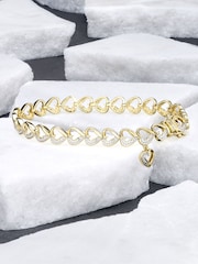 The Diamond Store White Diamond 18k Vermeil Heart Bracelet - Image 2 of 6