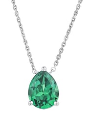 The Diamond Store Green 3.5ct Lab Diamond Pear Necklace - Image 1 of 7