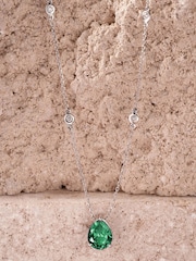 The Diamond Store Green 3.5ct Lab Diamond Pear Necklace - Image 6 of 7