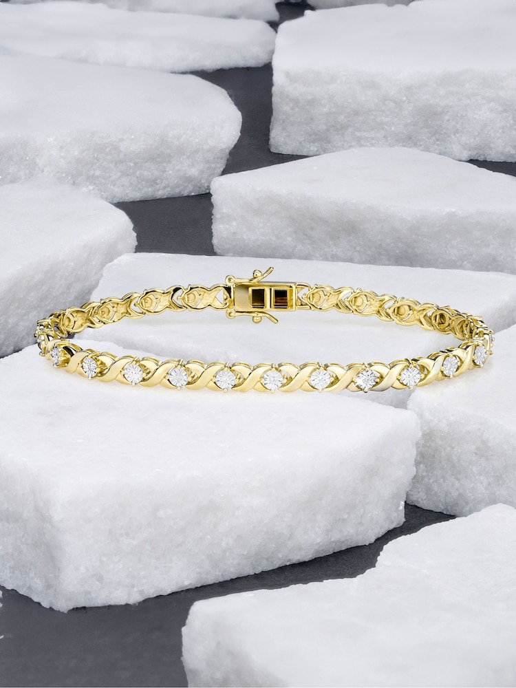 The Diamond Store White Diamond Kisses Bracelet Set - Image 2 of 7
