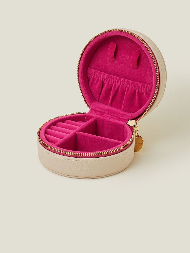 Accessorize Cream Medium Round Jewellery Box - Image 2 of 3