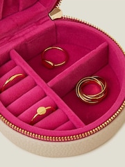 Accessorize Cream Medium Round Jewellery Box - Image 3 of 3