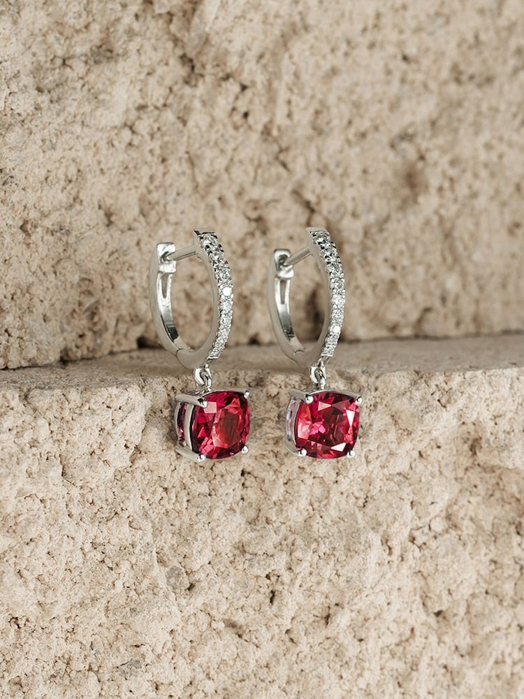 The Diamond Store Red Astra 4ct Lab Diamond Drop Earrings - Image 2 of 5