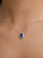 The Diamond Store Saphire Astra 2ct Lab Diamond Halo Necklace - Image 4 of 7