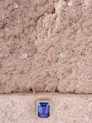 The Diamond Store Saphire Astra 2ct Lab Diamond Halo Necklace - Image 6 of 7