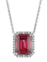 The Diamond Store Ruby Astra 2ct Lab Diamond Halo Necklace - Image 1 of 6