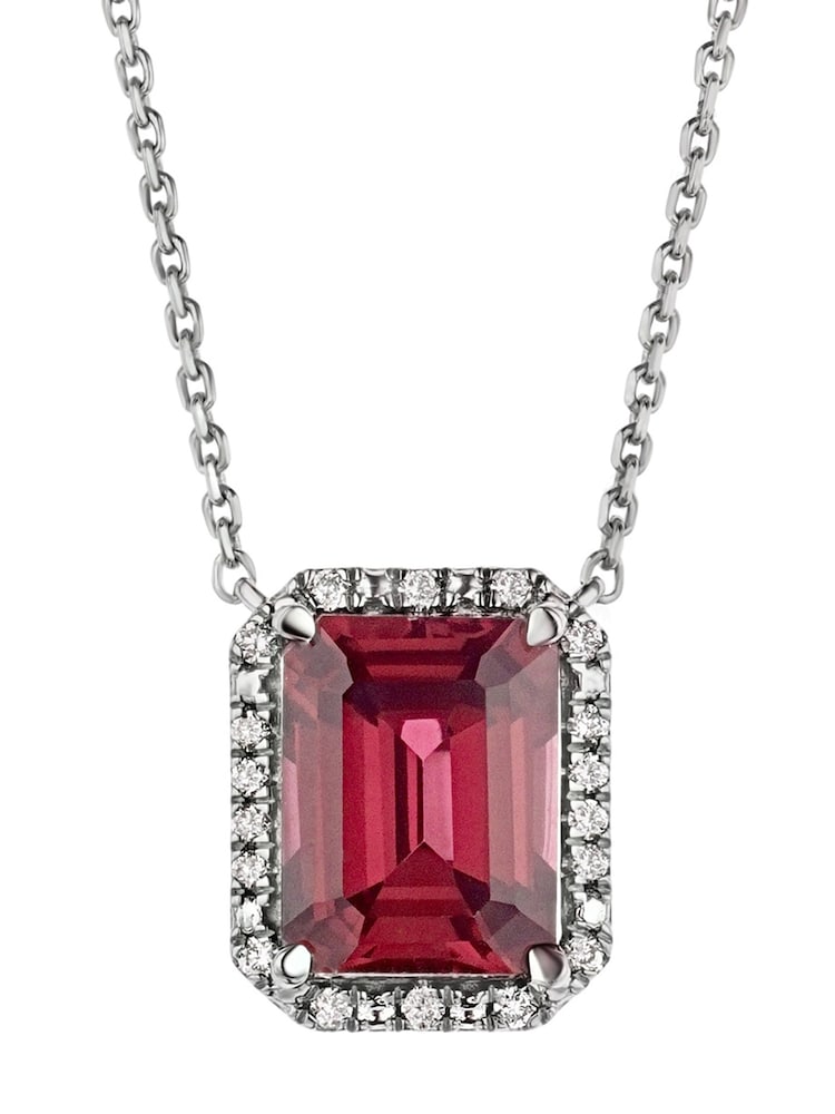The Diamond Store Ruby Astra 2ct Lab Diamond Halo Necklace - Image 1 of 6