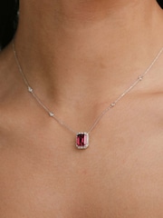 The Diamond Store Ruby Astra 2ct Lab Diamond Halo Necklace - Image 2 of 6