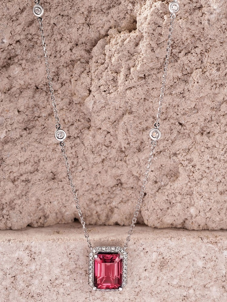 The Diamond Store Ruby Astra 2ct Lab Diamond Halo Necklace - Image 6 of 6