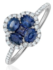 The Diamond Store Saphire White Gold 1.01ct Diamond 9k Gold Clover Ring - Image 1 of 2