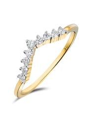 The Diamond Store Gold 0.15ct 9k Lab Diamond Wishbone Ring - Image 1 of 6