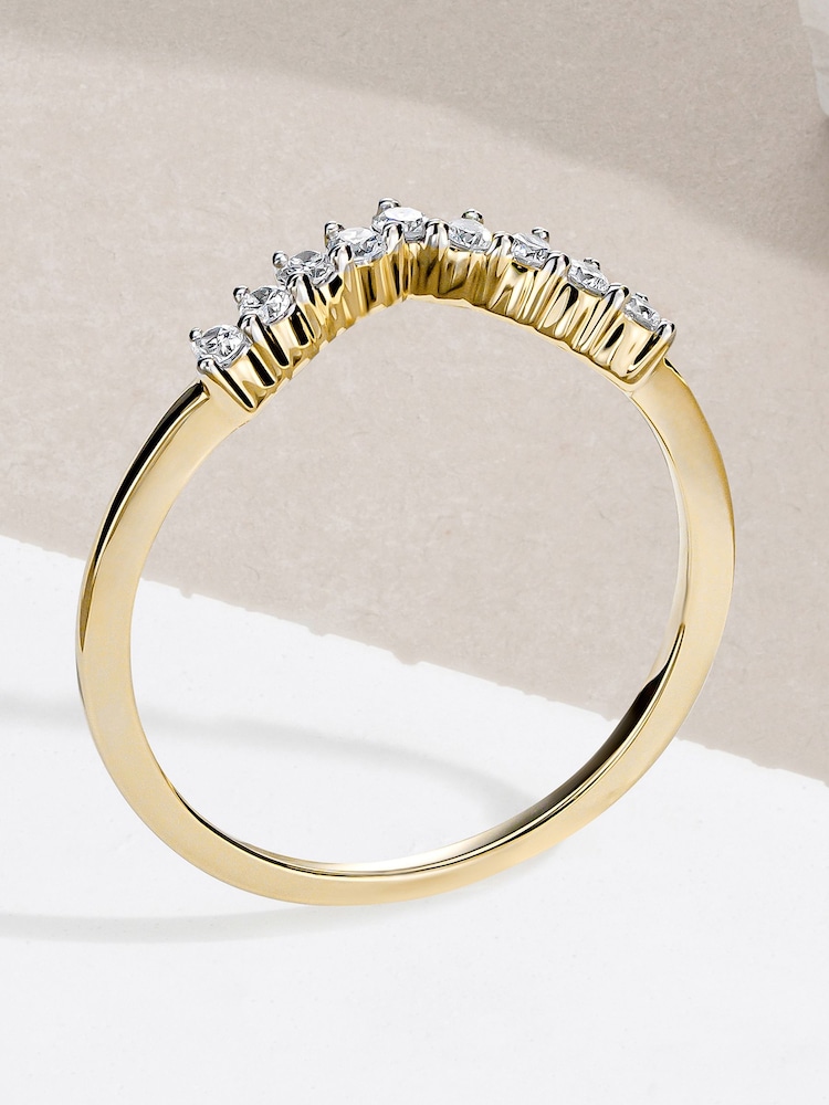 The Diamond Store Gold 0.15ct 9k Lab Diamond Wishbone Ring - Image 2 of 6