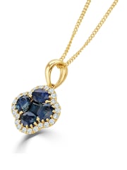 The Diamond Store Emerald 1.08ct Diamond 9k Gold Clover Necklace - Image 1 of 4