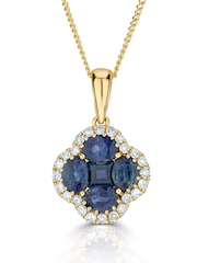 The Diamond Store Emerald 1.08ct Diamond 9k Gold Clover Necklace - Image 2 of 4