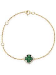 The Diamond Store Emerald 1.01ct Diamond 9k Gold Clover Bracelet - Image 1 of 3