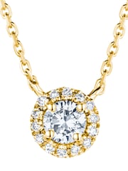 The Diamond Store White Gold 0.4ct Lab Diamond 9k Gold Halo Necklace - Image 1 of 6